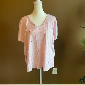 Old Navy Everywear Tee Shirt with Flamingos